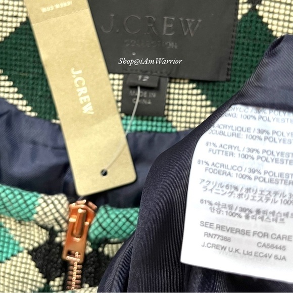 J.Crew Collection NWT jacquard jacket in moroccan diamond tile *shop@iamwarrior - Picture 11 of 12
